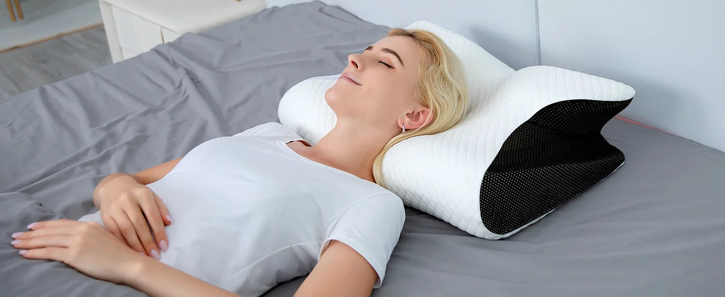 Comfora™ Memory Foam Cervical Pillow – 2-in-1 Ergonomic Sleep Comfort