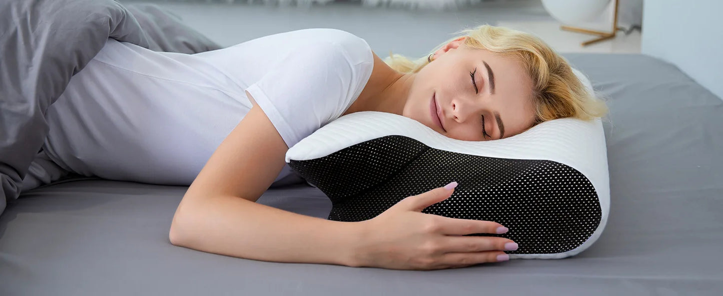 Comfora™ Memory Foam Cervical Pillow – 2-in-1 Ergonomic Sleep Comfort